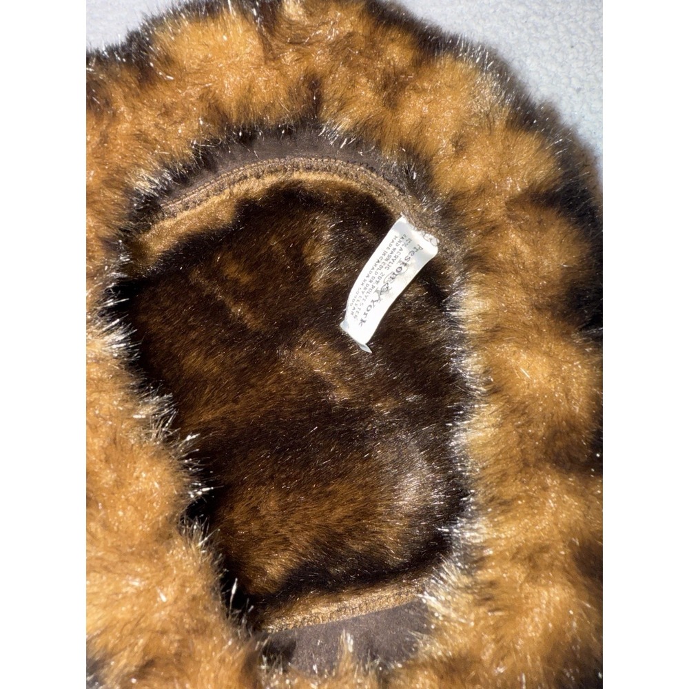 Vintage Preston & York Faux Fur Fleece Lined Bucket Hat Brown Winter Women's - Picture 4 of 7